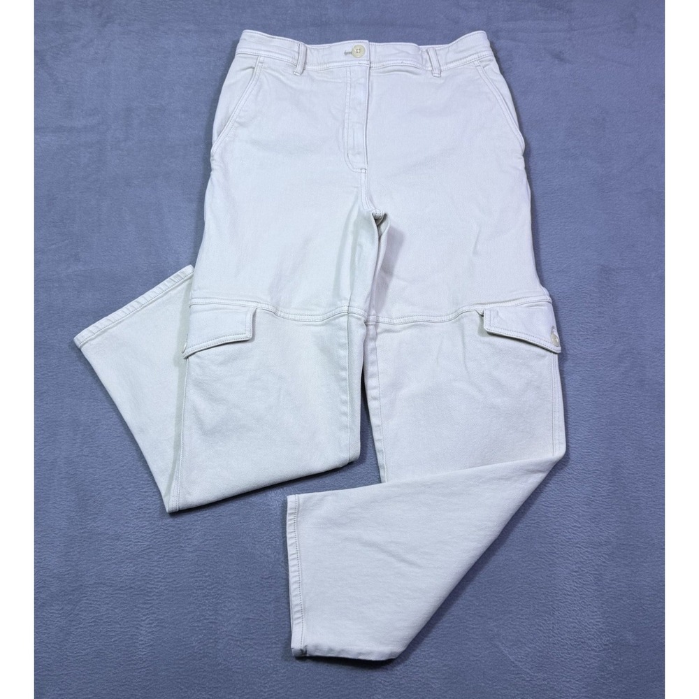 Aritzia Wilfred Free Pants Womens 8 (30x30) Cream Utility Cargo Straight USA